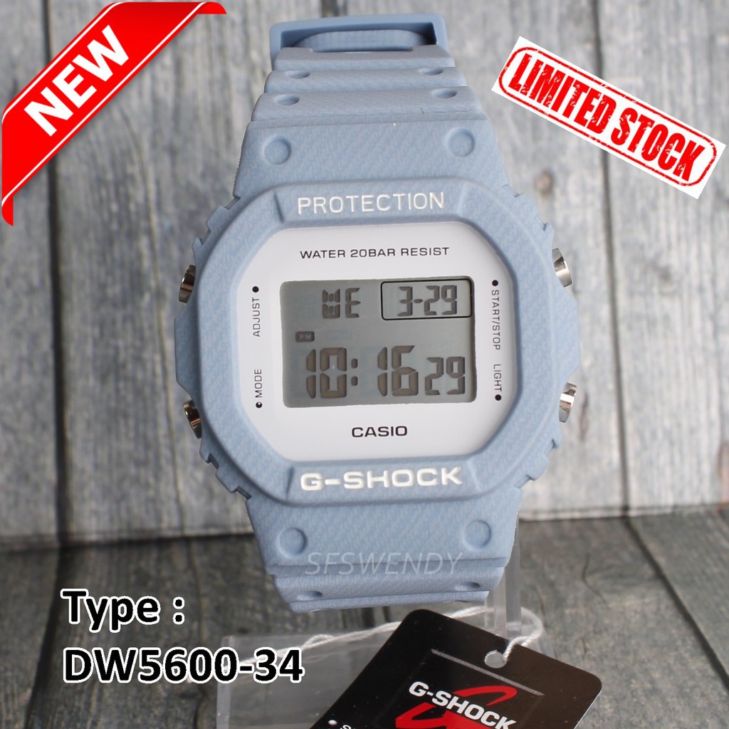 PALING LAKU G Shock Casio DW5600 GLS5600 Motif Jeans Denim kotak Jam tangan digital pria