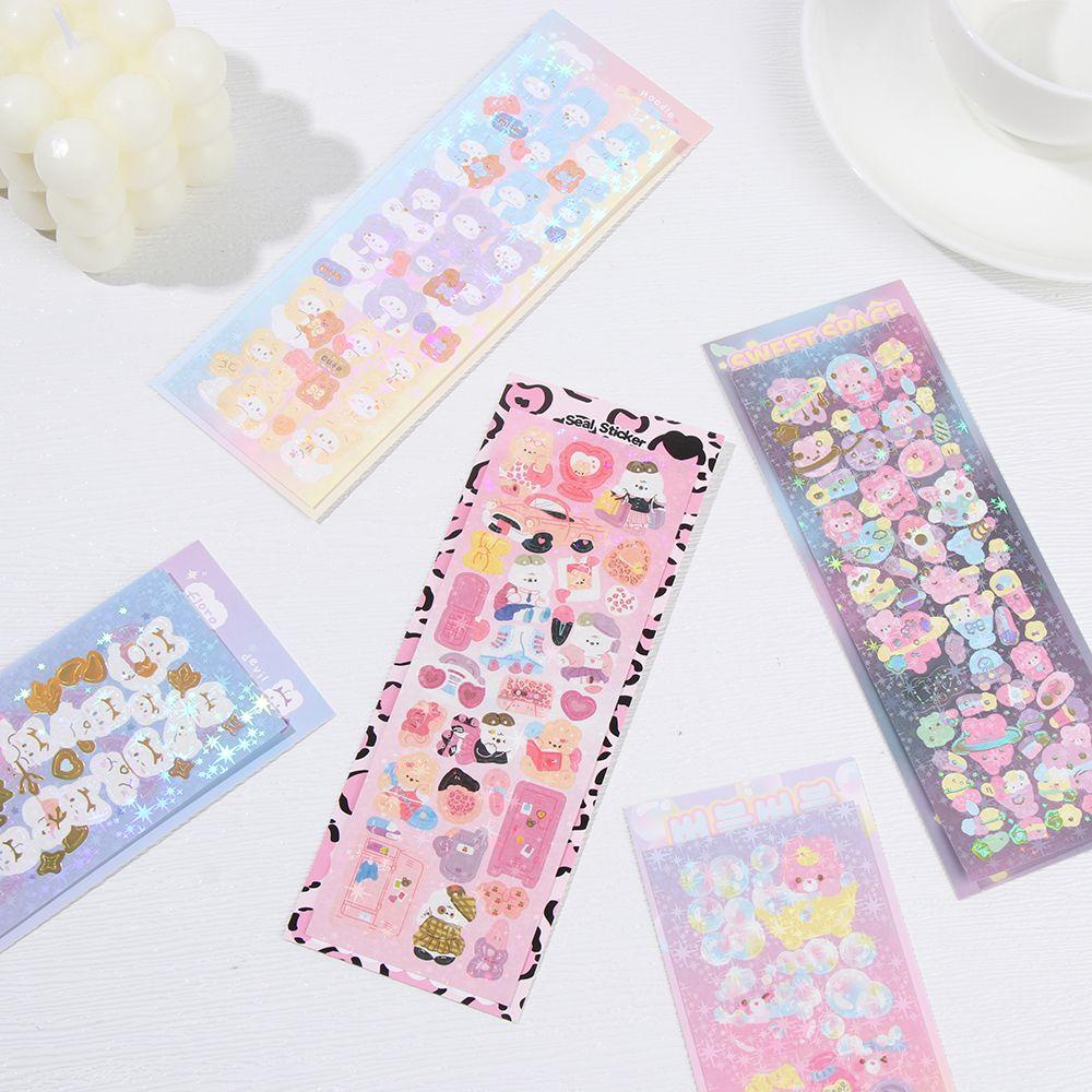 Populer Stiker Laser Lucu Diy Diary Label Jurnal Scrapbooking Hias