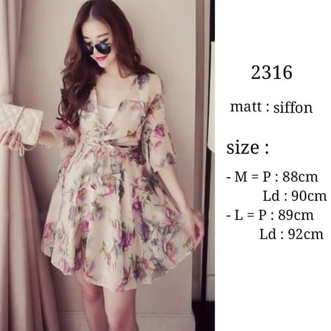 Dress wanita pendek bahan sifon 2316