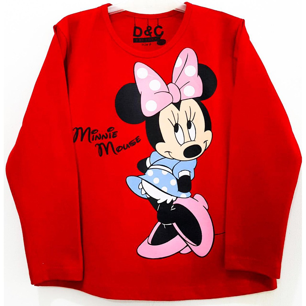 RKA KLGCe Kaos  Lengan  Panjang  Anak  Karater Minnie Baju 