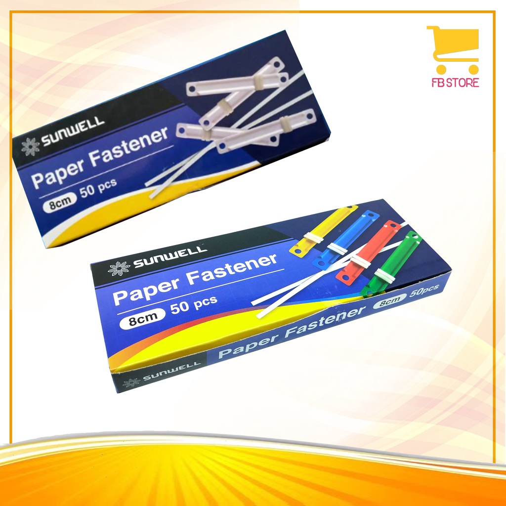 

Acco / Plastic Paper Fastener 8 Cm Sunwell Warna / Putih 50 Pcs