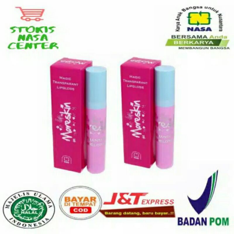 Lips Gloss - Lipstik Glossy Tahan Lama - Moreskin Lipstik - Lipstik Glossy Lip Gloss - Lip Gloss