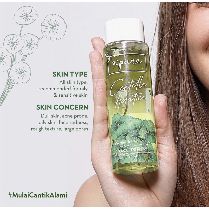 NPURE Face TONER Centella Asiatica 150 ML (CICA SERIES) / Toner Wajah / Face Toner Acne Oily Skin