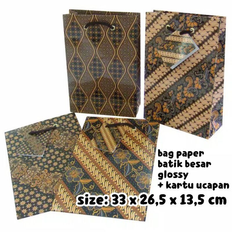 bag paper tas kertas goodie bag tas kado glossy / doff kiky besar batik C high quality paper bag batik