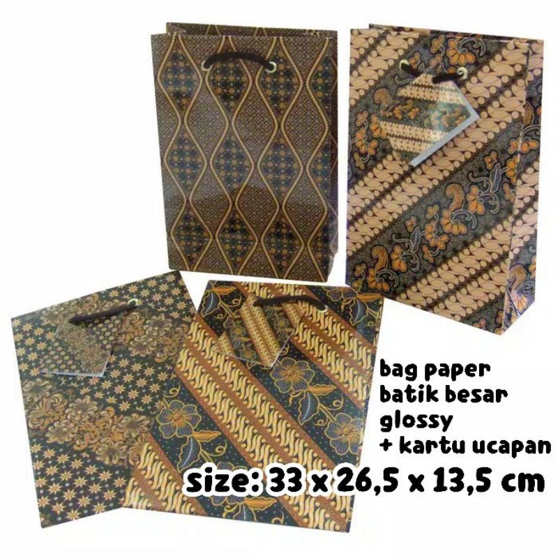 

bag paper tas kertas goodie bag tas kado glossy / doff kiky besar batik C high quality paper bag batik