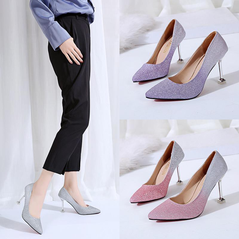 TSP1107 Sepatu  Heels Wanita Original import Hak  Tinggi  7 