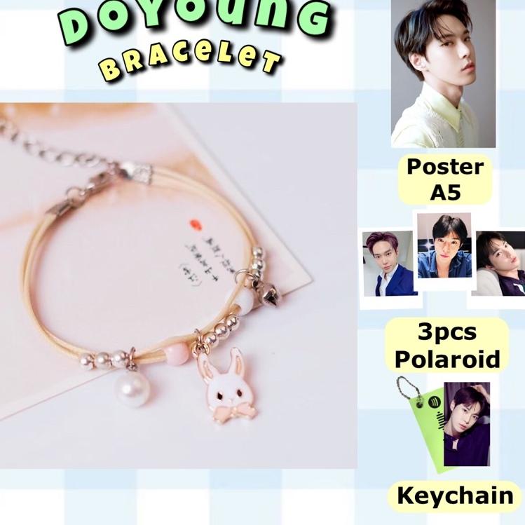 `➹ Gelang Tali NCT Jaehyun Peach Jaemin Doyoung Bunny Bracelet Gelang Jaehyun Jaemin Doyoung Jeno la