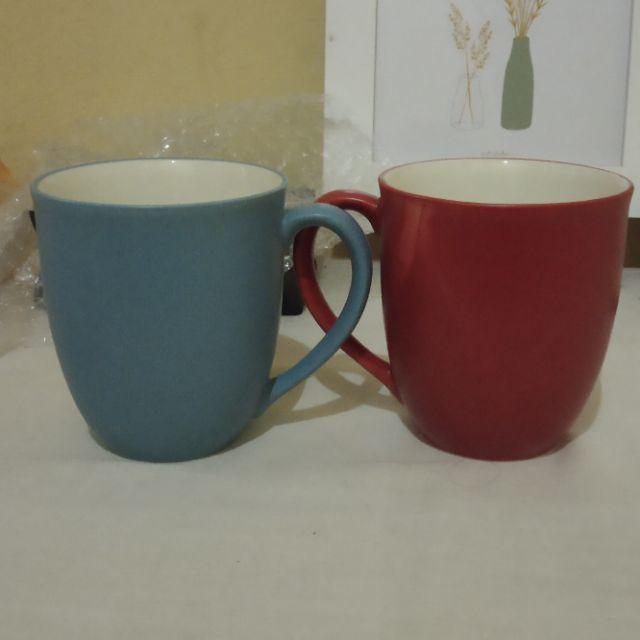 1 pc Mug keramik hitam polos colorful biru tua navy abuabu 