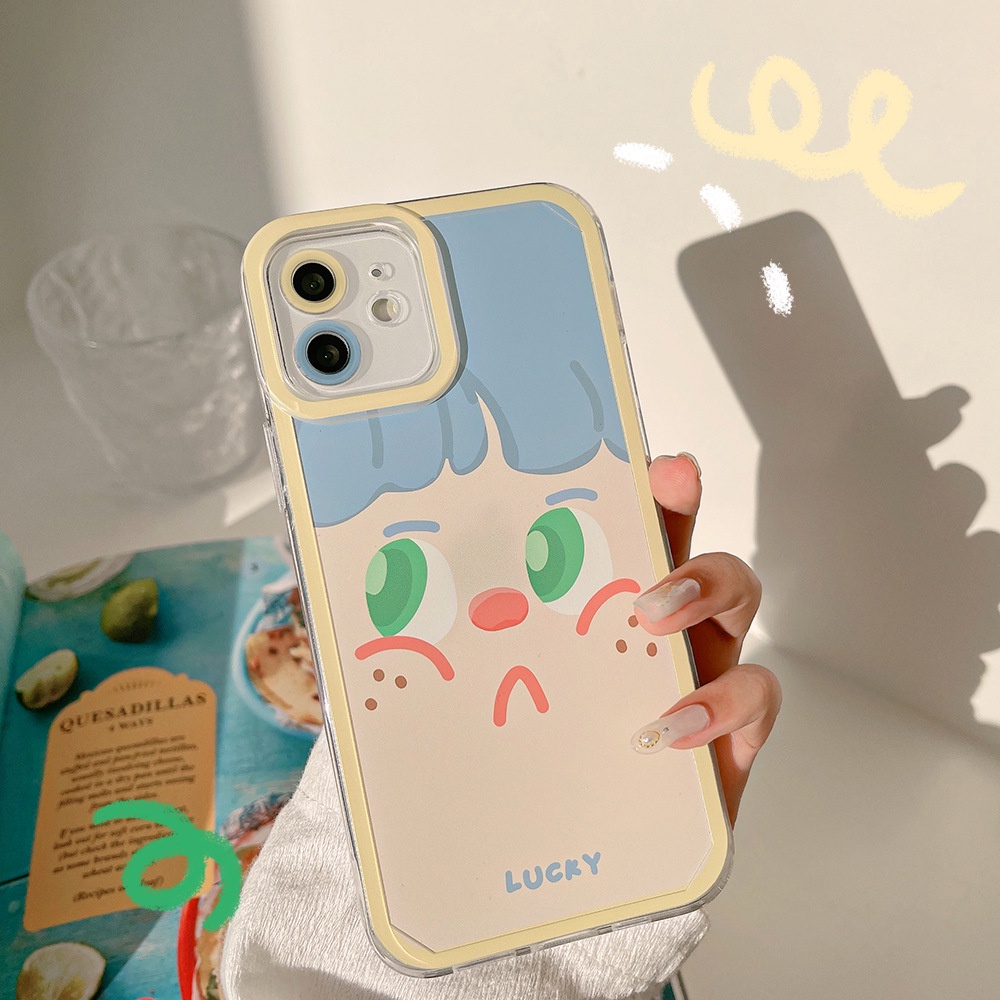 IPHONE Iphone7 8 PLUS X XR XS 11 12 13 14 MINI PRO MAX SE 2020 Wajah Kartun Belakang Kamera Lensa Pelindung Case