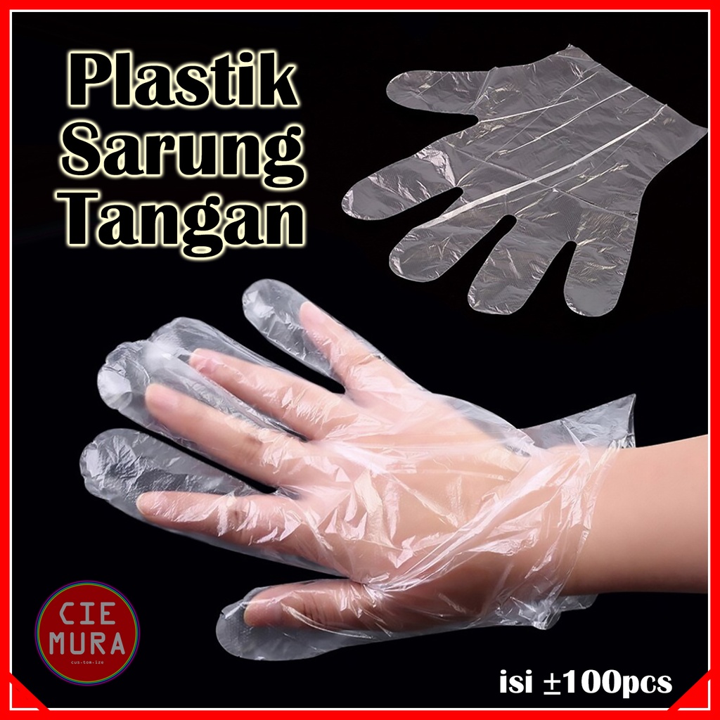 Jual Cie Plastik Sarung Tangan Isi Lembar Bening Polos Transparan Higienis Sekali Pakai