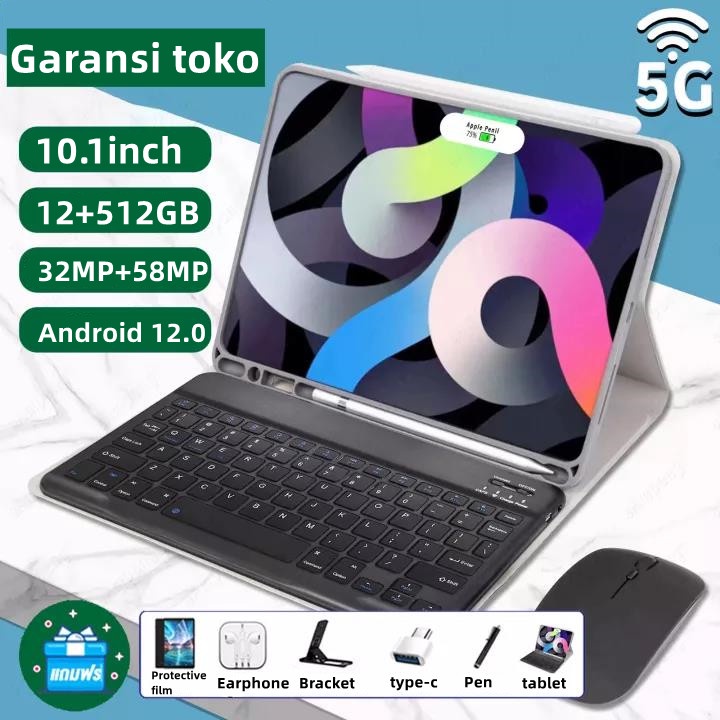 【Bisa COD】2022 Tablet murah Asli Baru P20 12GB+512GB Tablet Android 10.1 inch Layar Full Screen Layar Besar Wifi 5G Dual SIM Tablet Untuk Anak Belajar hp tablet tab advan Tablet Gaming Produk asli