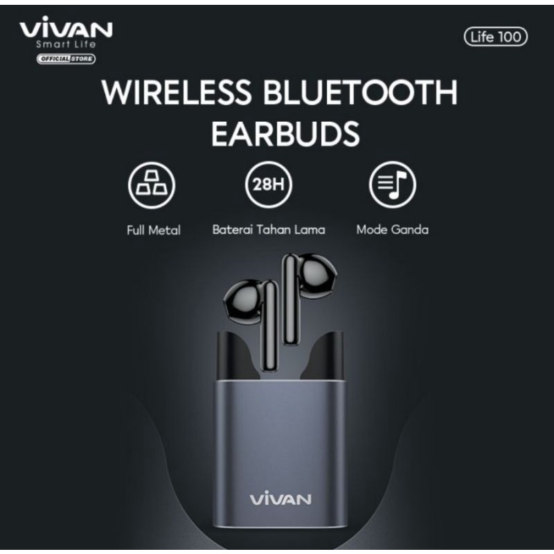 VIVAN Life 100 Handsfree Metallic Bluetooth 5.0