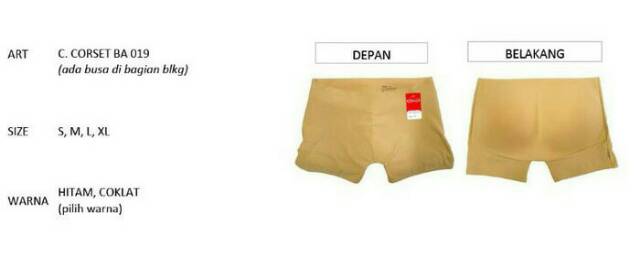 Celana dalam pantat busa hot pants shapewear bokong sorex ba 019