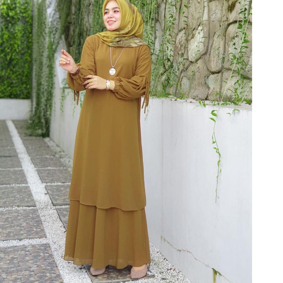 ♟ [ HOB ] Sinta Set / Setelan Gamis Ceruty Babydoll Terbaru / Kekinian / Fashion Muslim / Dress Wani