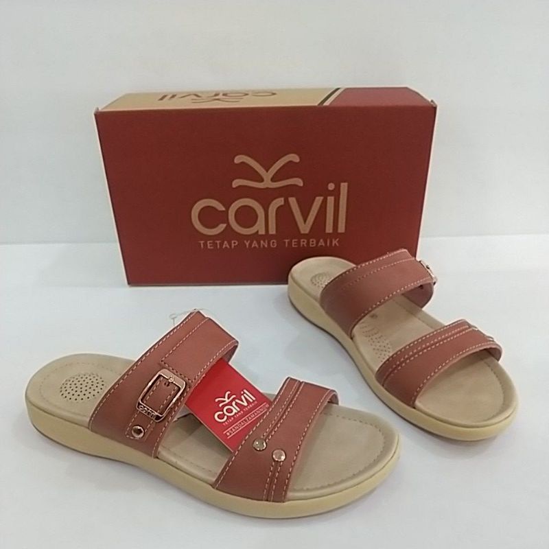 Sandal Kasual Wanita Merk Carvil Tipe Naffa 02 | Sandal Carvil Cewe | Sandal kokop tali dua Carvil