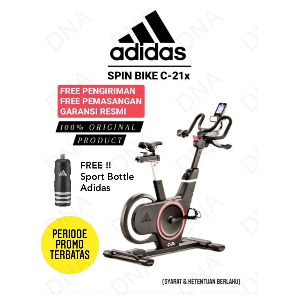 Sepeda Statis Adidas C-21X Ultra Series - Hitam, 8 Level Resistensi Manual, LCD Display