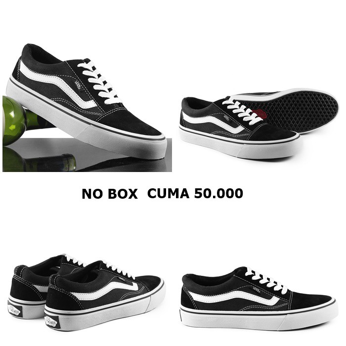 SEPATU PRIA VANS OLDSKOOL BLACK WHITE GRANDE ORIGINAL