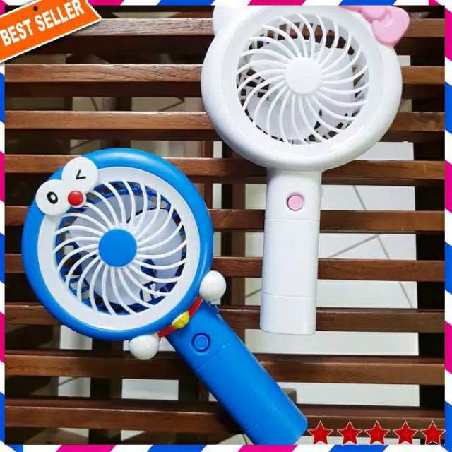 Mini fan / Kipas Angin Mini N9  Portable LED karakter Doraemon dan Hello Kitty