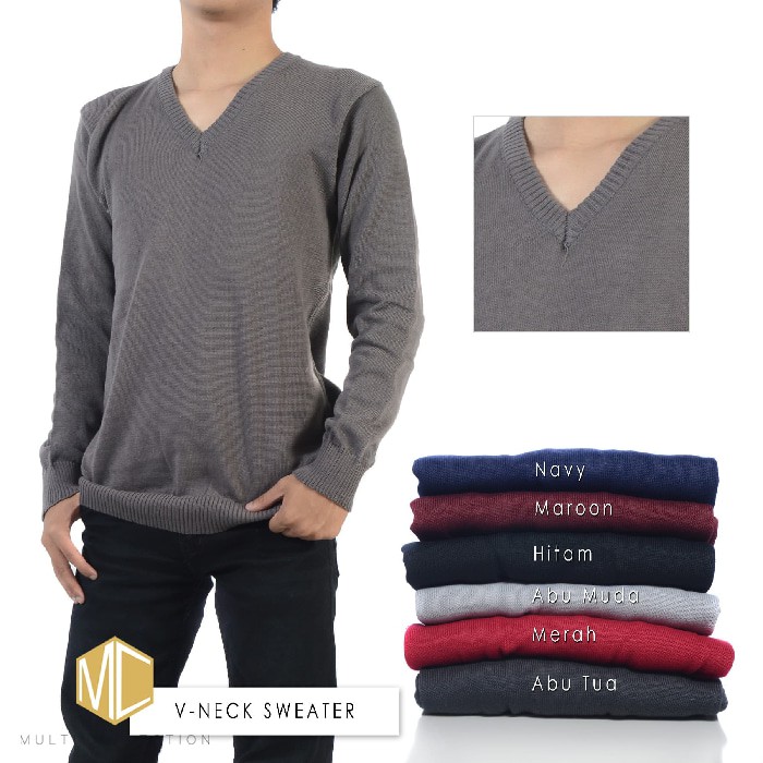 Sale12.18 Vneck sweater / sweater rajut | baju rajut | sweater pria | rajutan Mbaninashop