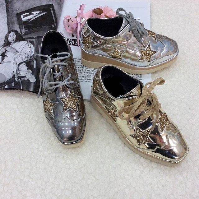 PREMIUM STELLA SHOES SILVER / GOLD / sepatu anak perempuan branded import