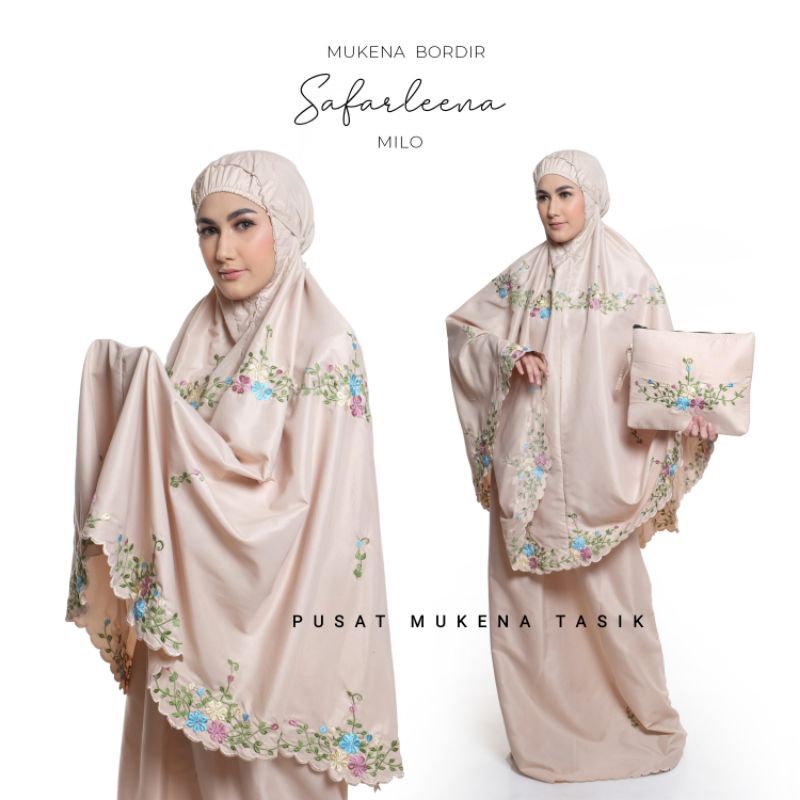 COD MUKENA DEWASA KATUN RAYON BORDIR MANUAL SAFARLEENA | PUSAT GROSIR KATUN BALI MIKRO MURAH DAHLIA