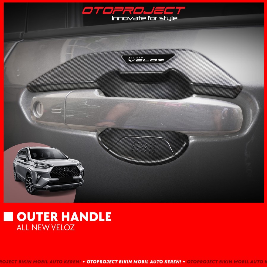 Cover Handle Avanza Outer Xenia Veloz GR 2022 2023 Pegangan Pintu Mobil Tutup Bensin Hitam Carbon Chrome Tank Cover Mobil Toyota Daihatsu Otoproject