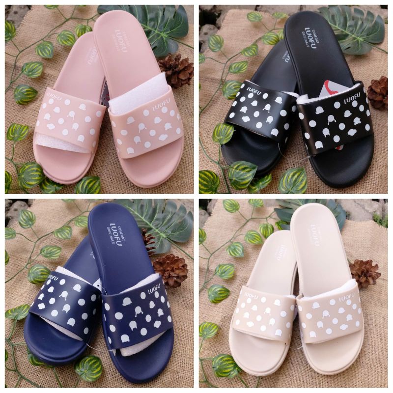 SANDAL SLIP ON WANITA MOTIF LUOFU