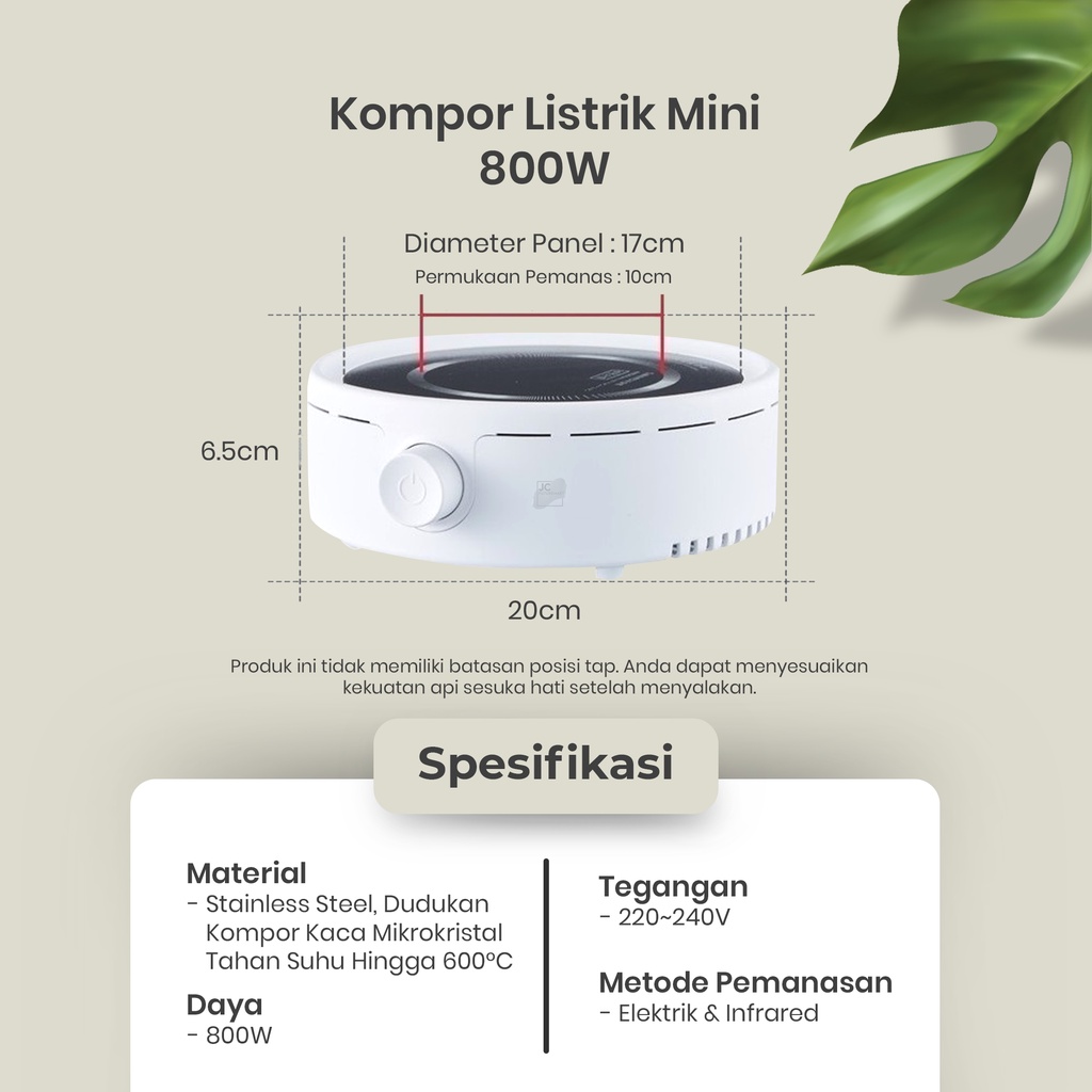 KOMPOR LISTRIK INFRARED COOKER 800W | TEH KOPI MOKA POT MASAK YG100T18