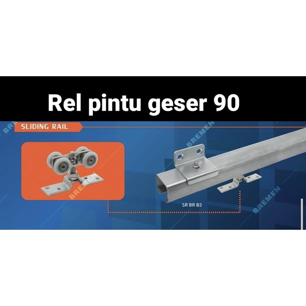 Rel Pintu Geser Sliding Rail Hampton Geser 2 Meter Pintu 90 cm Deckson