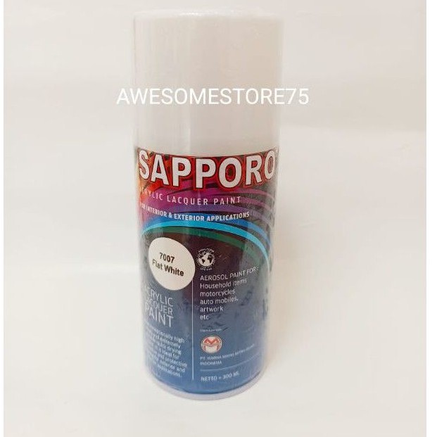 SAPPORO FLAT WHITE 7007 Putih Doff Dop Cat Semprot Pilox Pylox