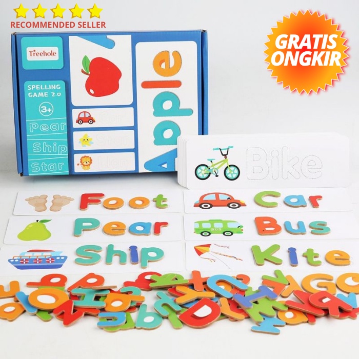 KADO MAINAN EDUKASI EDUKATIF ANAK BAYI LAKI LAKI PEREMPUAN BALITA TK PAUD FLASHCARD SPELLING GAME