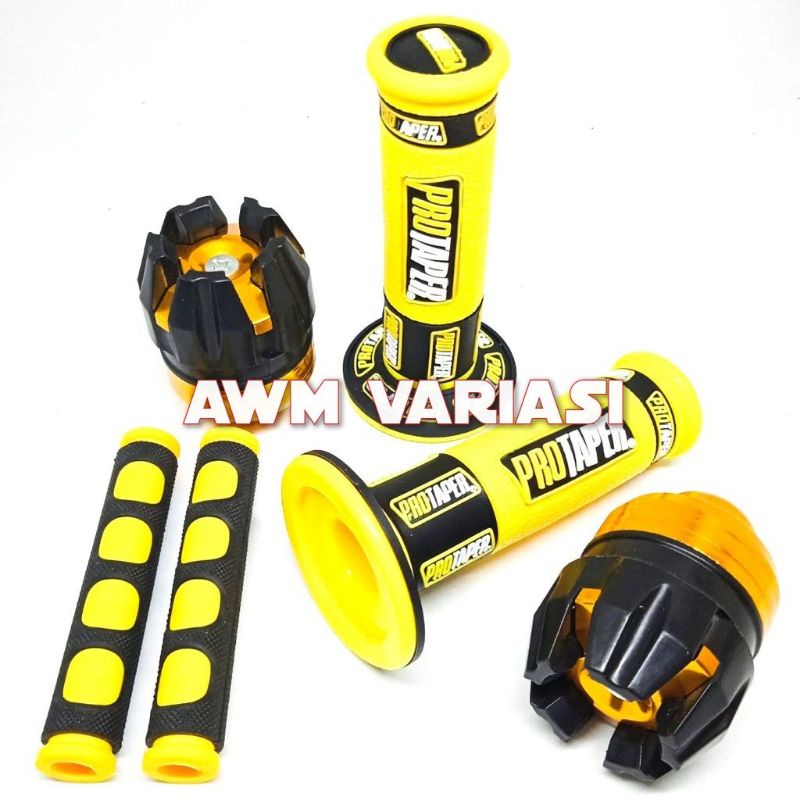 Handgrip Grip Protaper Warna + Jalu as roda depan  + Karet handle rem -matic dan bebek - universal