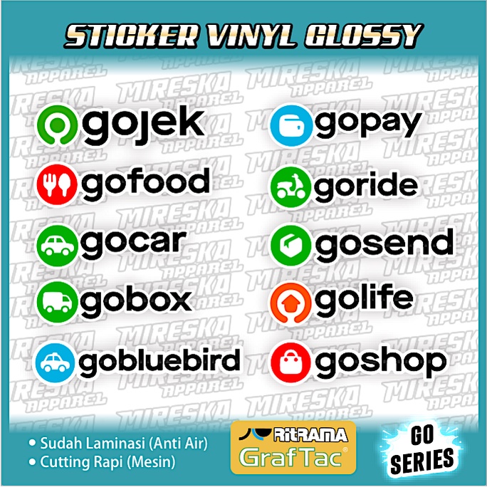 Terbaru Stiker Viral Glossy Terlaris Go Series | Sticker Viral | Stiker Laptop Helm Macbook Cover Gr