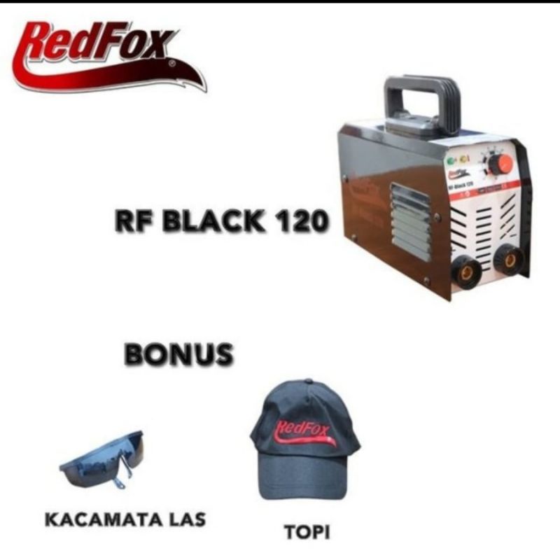 mesin las redfox 400watt RF BLACK 120 /inventer welding 400watt (bonus topi)