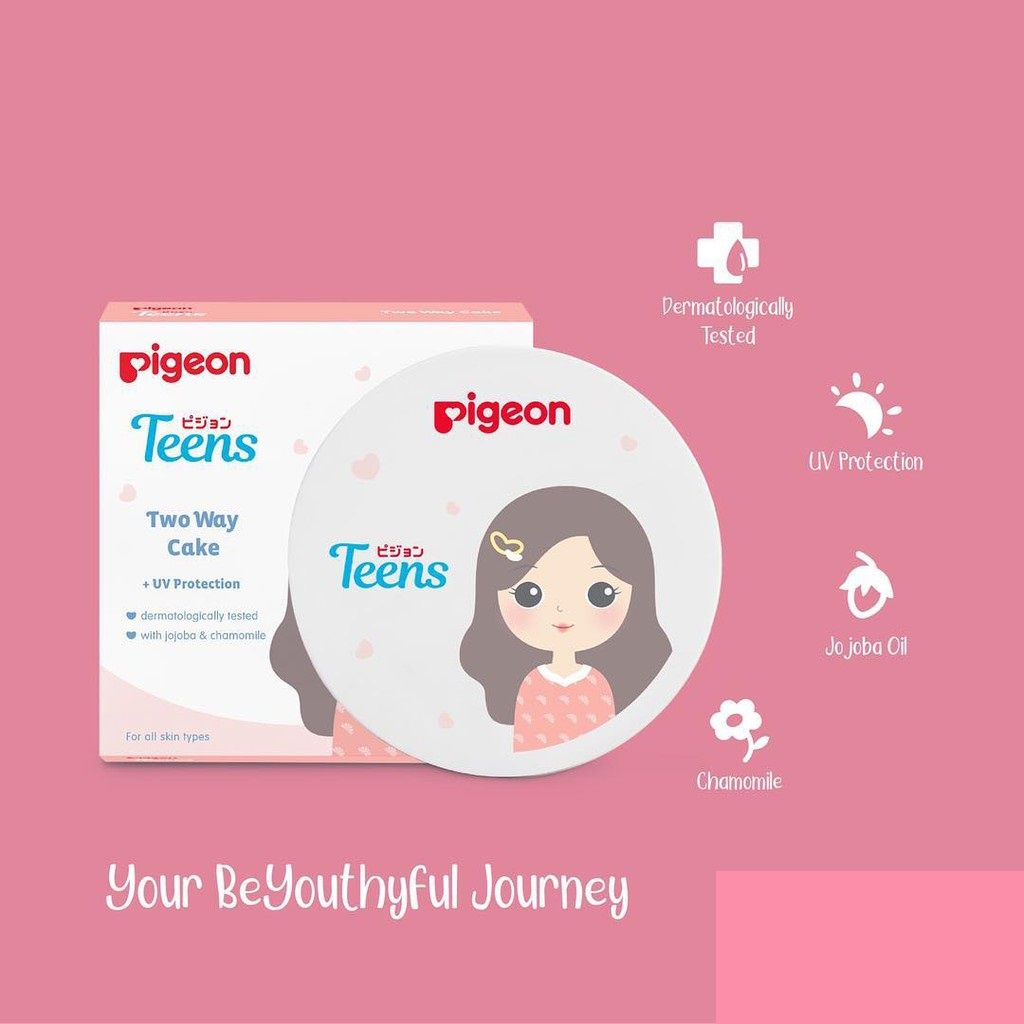 PIGEON TEENS Compact Powder UV Protection - Two Way Cake - Remaja 14g (BPOM) (VH)