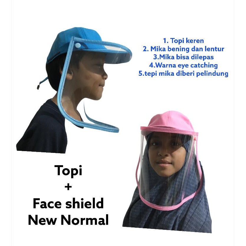 Topi Faceshield Pelindung Muka dan Wajah Berkualitas Untuk Anak dan Dewasa