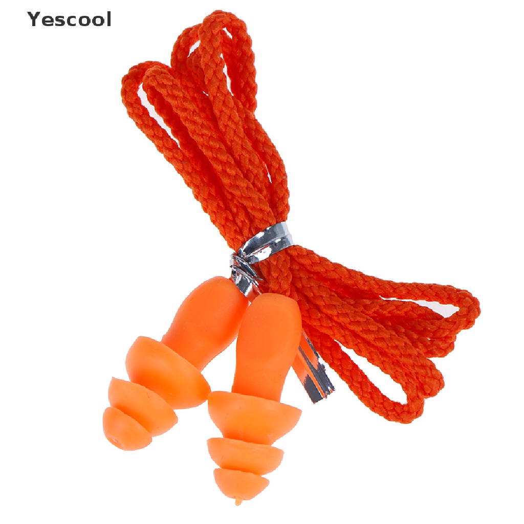 Yescool 1Pc earplug Silikon Lembut reusable Dengan Tali Untuk Proteksi Pendengaran