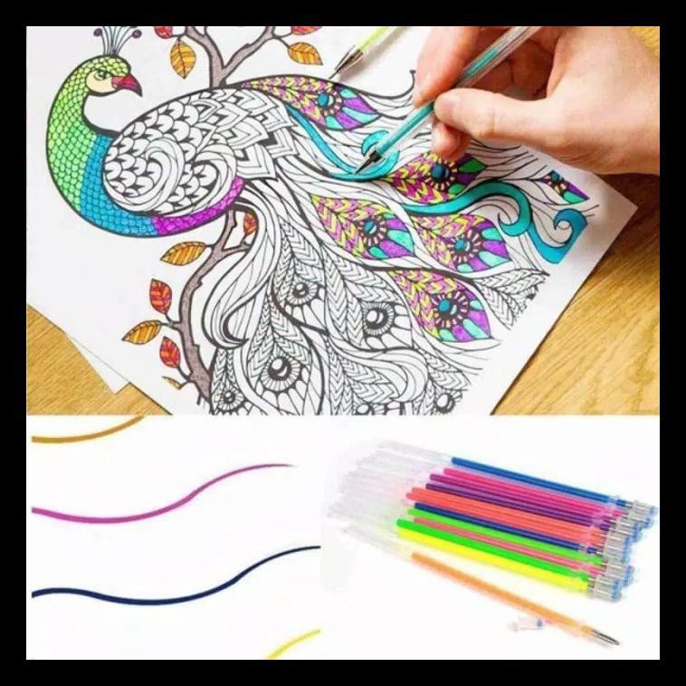 

New Produk 24Pcs Pen Mewarnai Refills Isi Pena Melukis Colour Pen Drawing