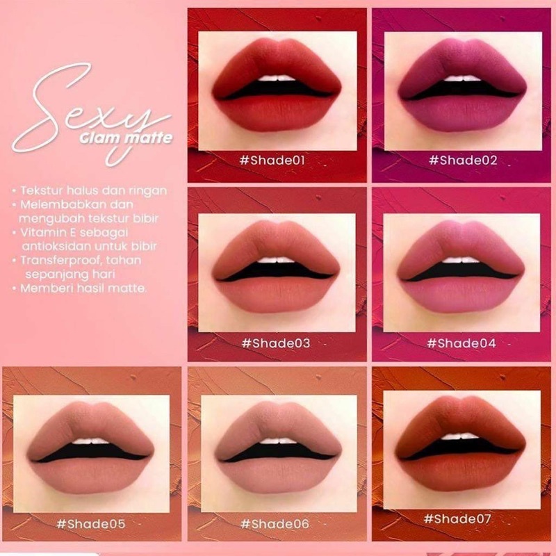 【Official Store】MS GLOW Sexy Glam Matte Lipcream Lipstick Lipmatte