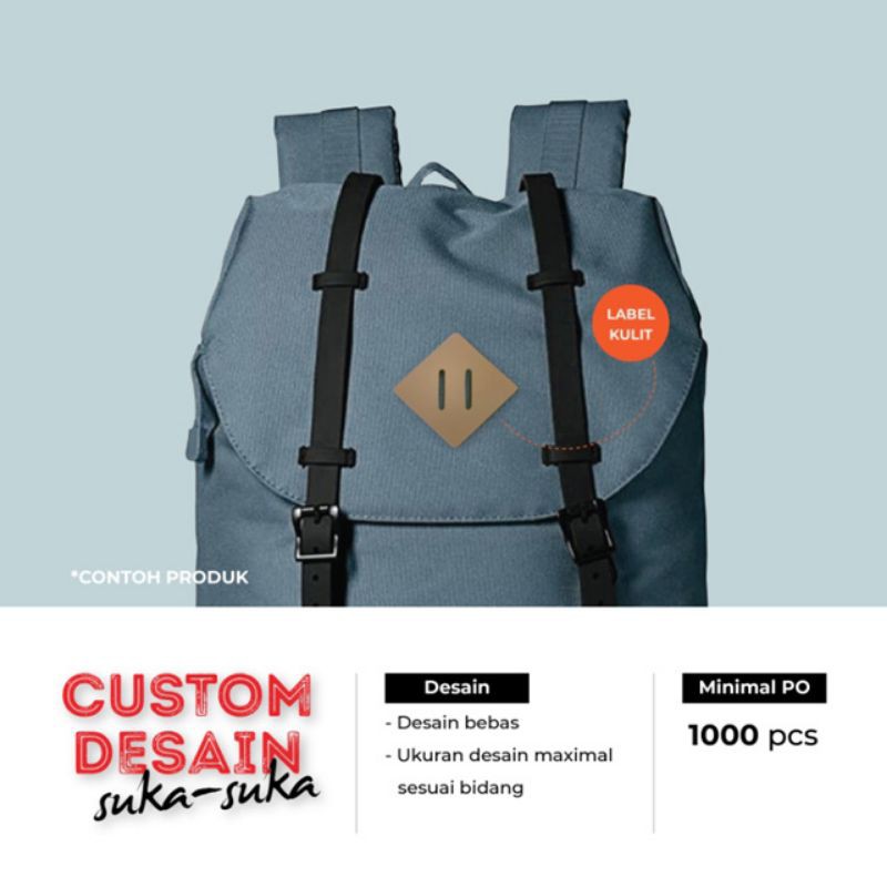 

CST423 Custom Label / Logo Tas Kulit Sintesis 8 x 8 cm Pre Order