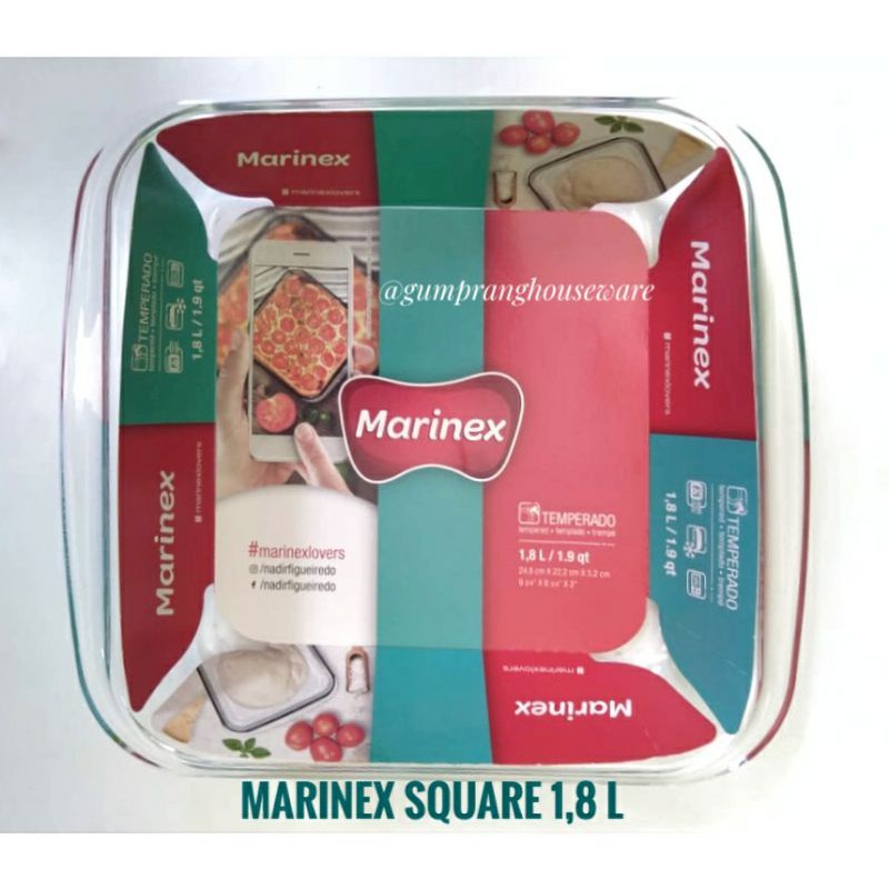 Loyang kaca marinex 1,8 L / pinggan kecil tahan panas / pyrex 1.8L