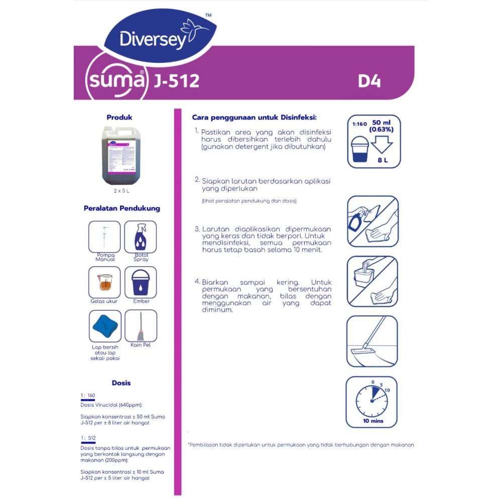Desinfektan Anti Virus Bakteri Antiseptik Diversey 500Ml Cairan Konsentrat Tbk