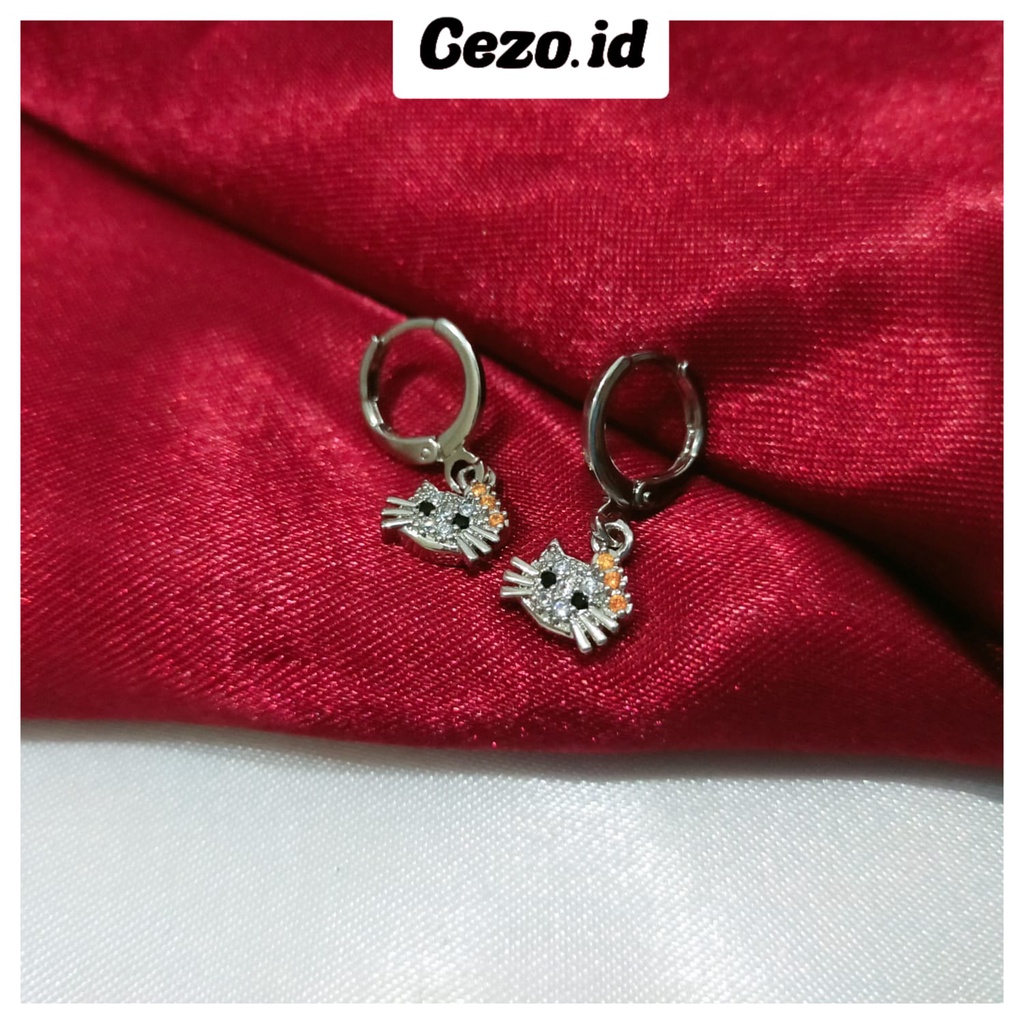Anting Xuping Clip Hello Kitty Anak - Dewasa Berlapis emas Import Murah