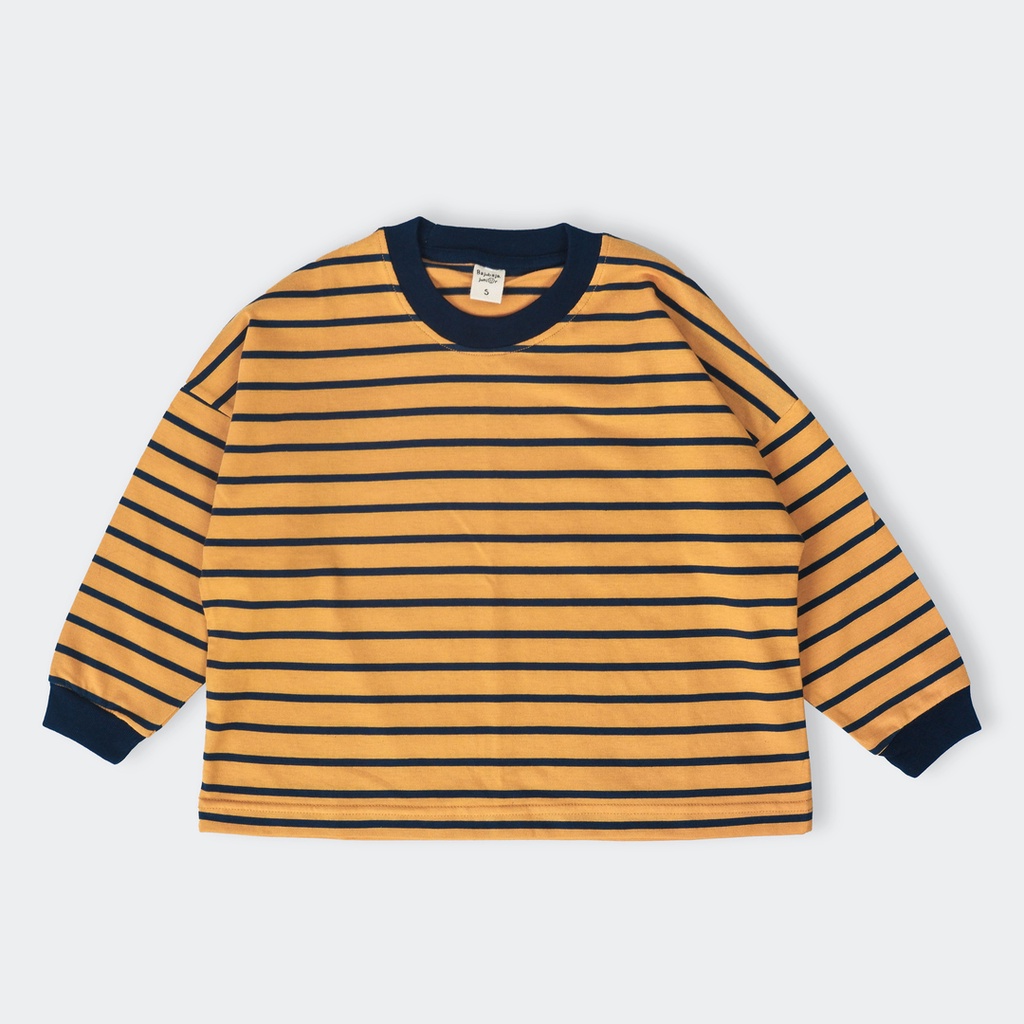 Bajubaja junior overstripe / kaos oversize salur tangan panjang anak bahan cotton 30s