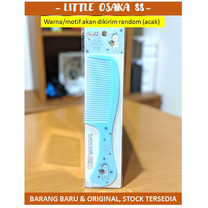 Sisir rambut gagang rapat karakter warna warni ukuran besar 20 cm Hair Comb