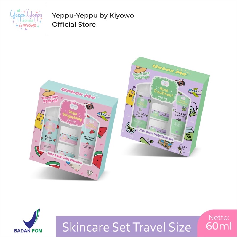 PAKET SKINCARE YEPPU-YEPPU BY KIYOWO TRAVEL SIZE BPOM HALAL