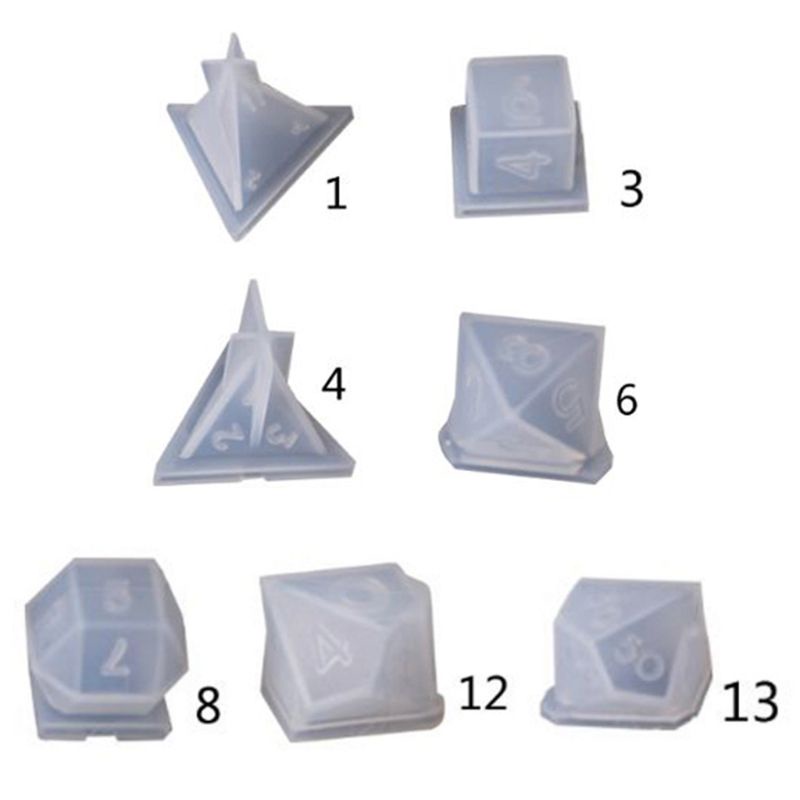 SIY  7 Shapes Dice Fillet Square Triangle Dice Mold Dice Digital Game Silicone Mould