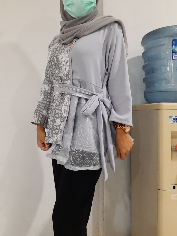 Batik Dolby Dolbi Dobby Doby Tenun Sutra Tulis Katun Atbm Baron Atasan Batik Wanita Sogan Srg308