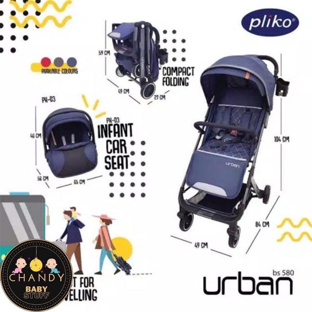 STROLLER CARRIER BABY PLIKO URBAN TRAVEL SYSTEM BS 580