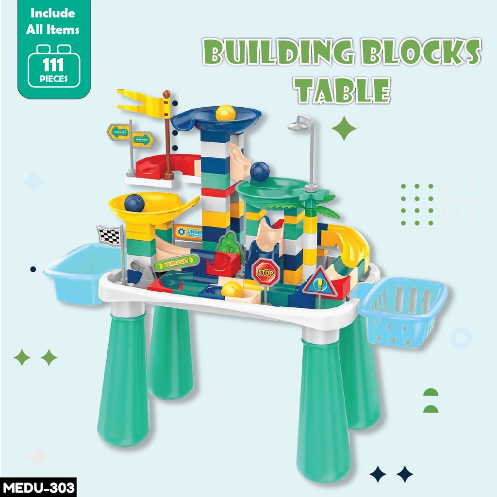 Mainan Edukasi Anak LEGO BUILDING BLOCK TABLE BARU mainan blocks edukasi MEDU 303